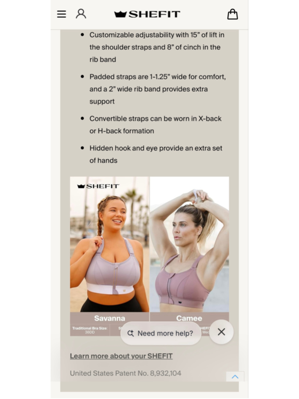 Shefit Ultimate Sports Bra 4 Luxe - Picture 10 of 12